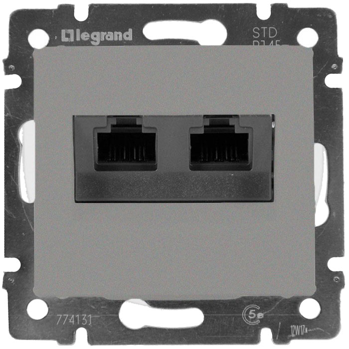 

Розетка RJ-45+RJ-45 скрытый монтаж категория 5, белый, Legrand Valena (774231)