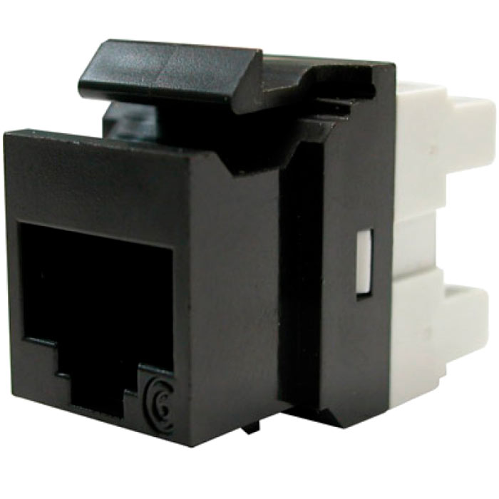 

Модуль Keystone 1xRJ45 (WE8W), UTP, 568A/B, Cat.6, черный (KSJ-00033-04), Черный/белый, KSJ-00033-04