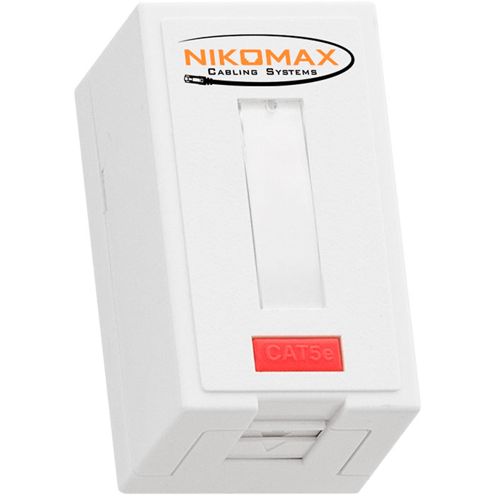 Розетка RJ-45 открытый монтаж категория 5e экранированная белый NIKOMAX NMC-WO1SD2-FT-ST-WT 620₽