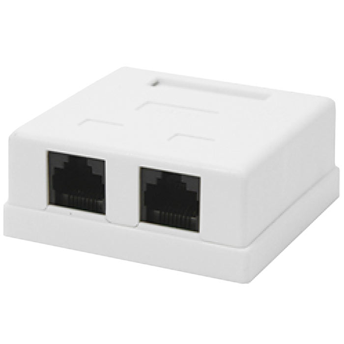 Розетка RJ-45+RJ-45 открытый монтаж категория 5e, белый, Gembird (NA214)