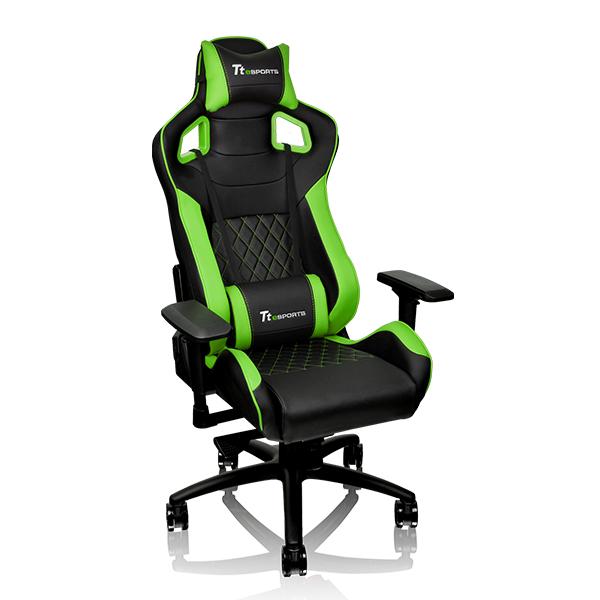 Кресло игровое Tt eSPORTS GT Fit F100 черный/зеленый (GC-GTF-BGMFDL-01)