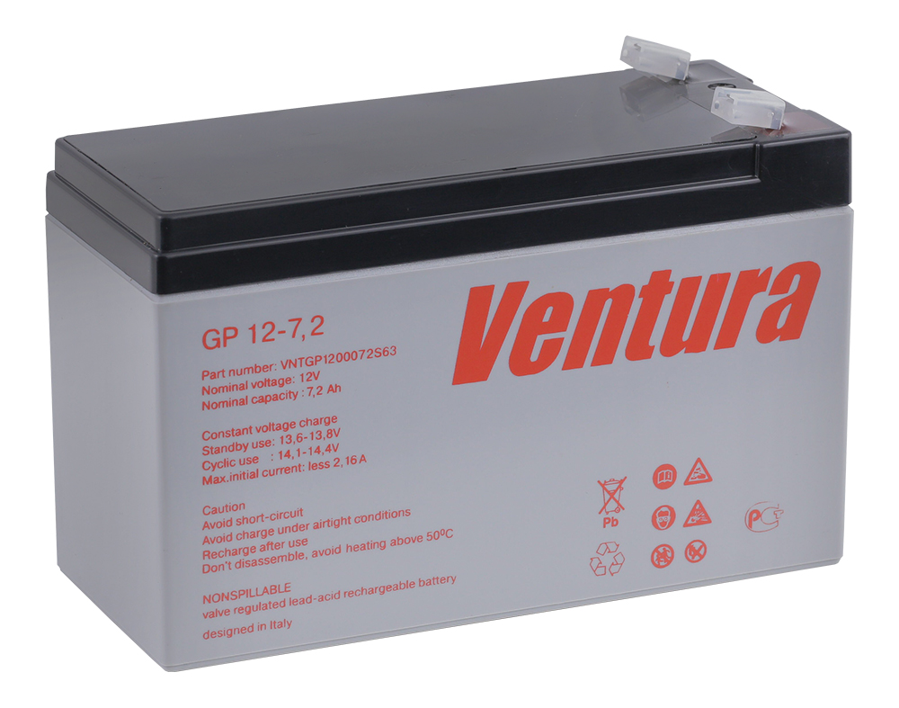 

Аккумуляторная батарея для ИБП Ventura GP 12-7,2, 12V, 7.2Ah, GP 12-7,2