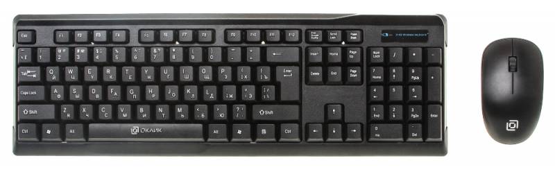 Клавиатура + мышь Oklick 230 M Wireless Keyboard & Optical Mouse Black USB, USB, черный