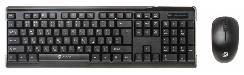 

Клавиатура + мышь Oklick 230 M Wireless Keyboard & Optical Mouse Black USB, беспроводная, USB, черный, 230 M Wireless Keyboard & Optical Mouse Black USB