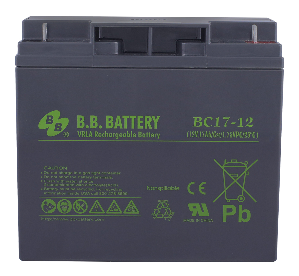 

Аккумуляторная батарея для ИБП В.В.Ваttery BC 17-12, 12V, 17Ah, BC 17-12