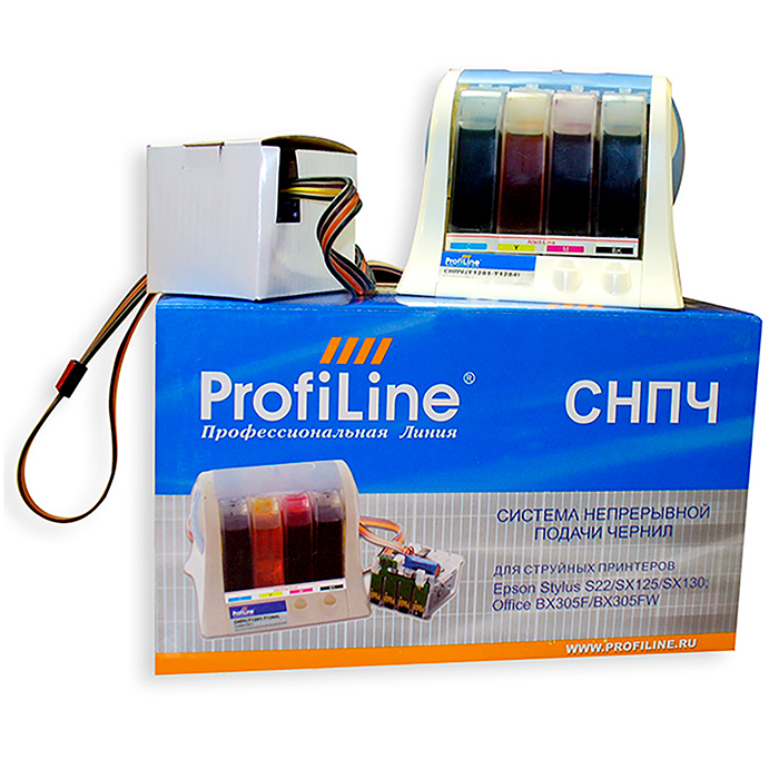 

СНПЧ ProfiLine PL-CISS-T1281- T1284 для Epson S22/SX125/SX130/Office BX305F/BX305FW (4x80мл), PL-CISS-T1281- T1284