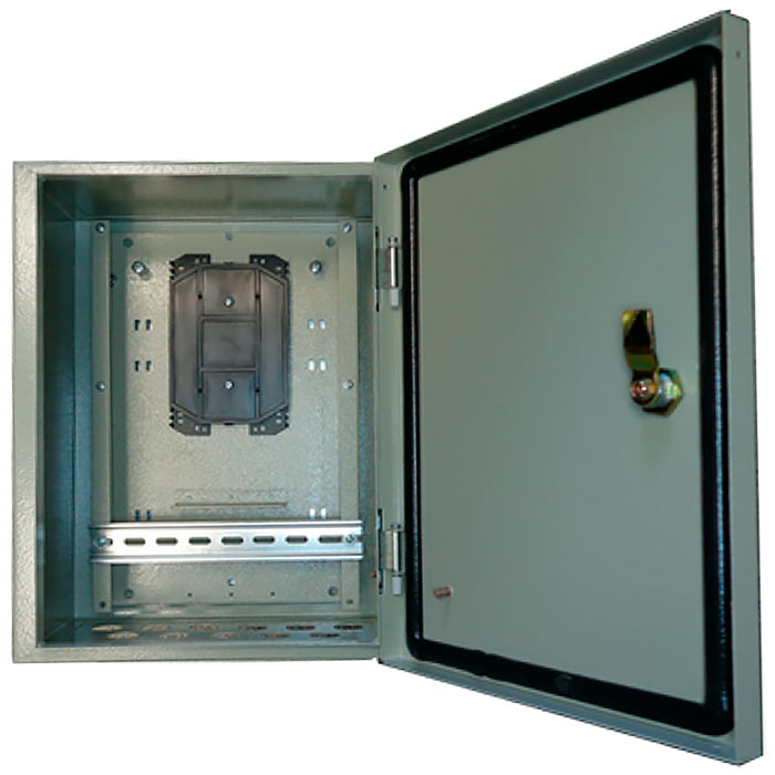 Шкаф телекоммуникационный напольный 310x220, металл, серый, антивандальный, в сборе, TFortis Crossbox-1
