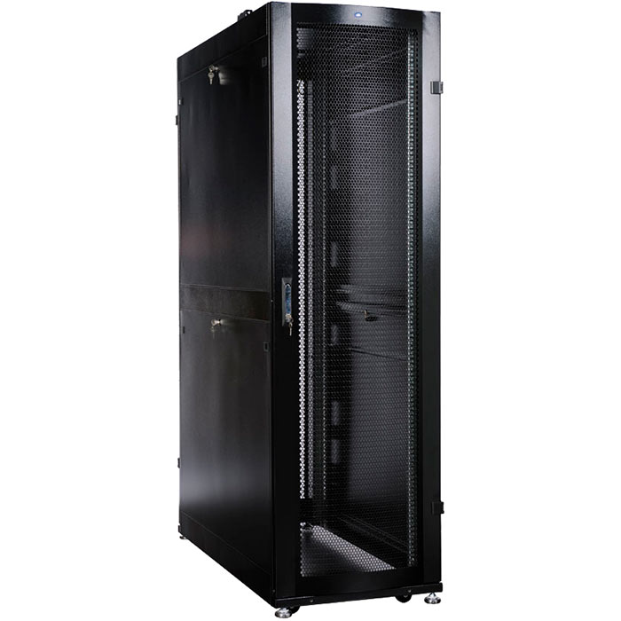 Шкаф серверный напольный 42U 600x1200 мм, перфорация, черный, разборный, ЦМО ШТК-СП-42.6.12-44АА-9005 (30144549300)