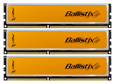 Память DDR3 DIMM 6Gb (3x2Gb) PC12800 1600MHz Crucial Ballistix (BL3KIT25664BN1608)