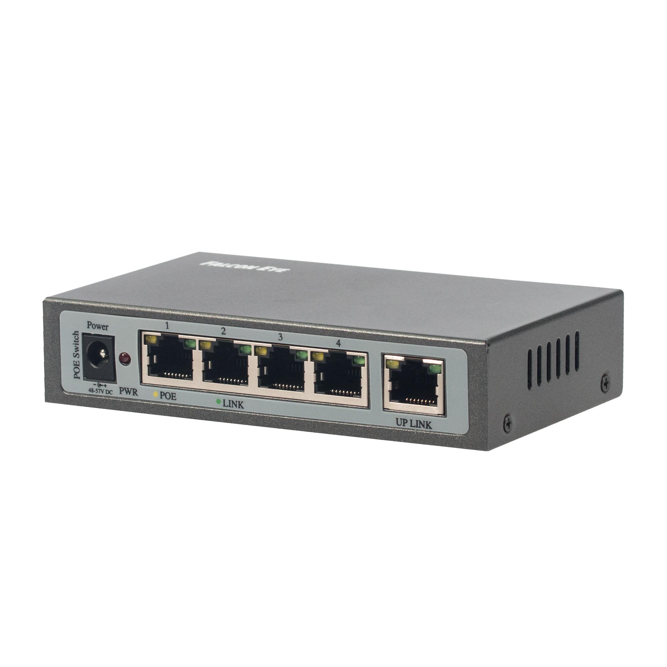 

Коммутатор Falcon Eye FE-104POE-S, кол-во портов: 4x100 Мбит/с, кол-во SFP/uplink: 1x100 Мбит/с, PoE, FE-104POE-S