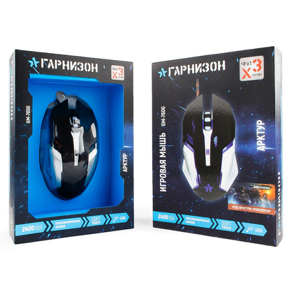 

Мышь проводная Гарнизон GM-760G, 2000dpi, оптическая светодиодная, USB, черный, GM-760G