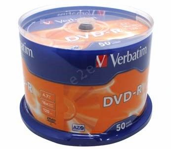 

Диск Verbatim DVD-R, 4.7Gb, 16x, Cake Box, 50 шт