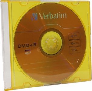 Диск Verbatim DVDR 47Gb 16x Slim Case 1 шт 70₽