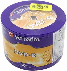 

Диск Verbatim DVD-R, 4.7Gb, 16x, 50 шт
