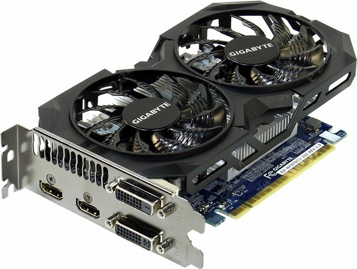 Видеокарта GIGABYTE GeForce GTX750Ti 2Gb DDR5, 128bit, PCI-E, 2DVI, 2HDMI, Retail (GV-N75TOC2-2GI)