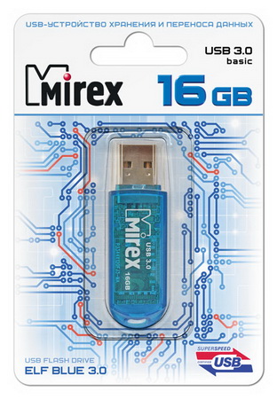 

Флешка 16Gb USB 3.0 Mirex ELF, синий (13600-FM3BEF16), ELF