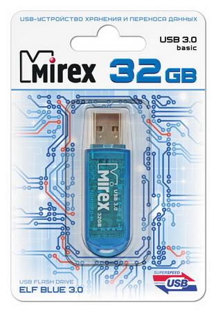 

Флешка 32Gb USB 3.0 Mirex ELF, синий (13600-FM3BEF32), ELF