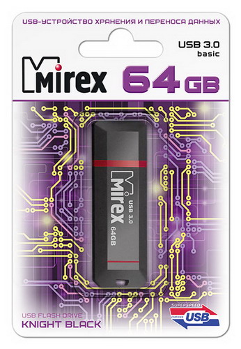 

Флешка 64Gb USB 3.0 Mirex KNIGHT, черный (13600-FM3BKN64), KNIGHT