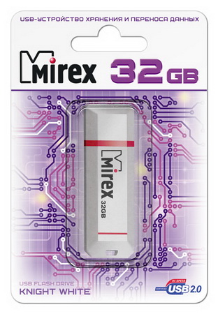 

Флешка 32Gb USB 2.0 Mirex KNIGHT, белый (13600-FMUKWH32), KNIGHT