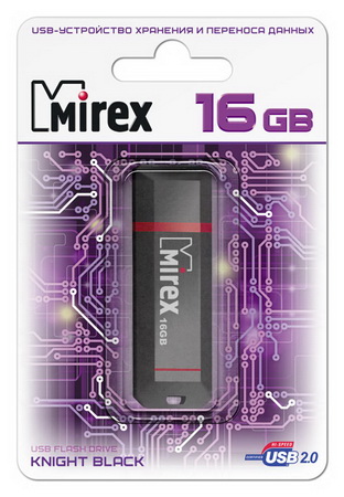 

Флешка 16Gb USB 2.0 Mirex KNIGHT, черный (13600-FMUKNT16), KNIGHT