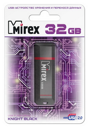 

Флешка 32Gb USB 2.0 Mirex KNIGHT, черный (13600-FMUKNT32), KNIGHT