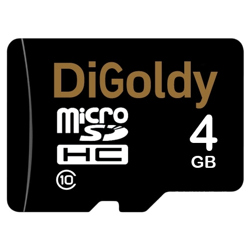 

Карта памяти 4Gb microSDHC Digoldy Class 10, DG004GCSDHC10-W/A-AD