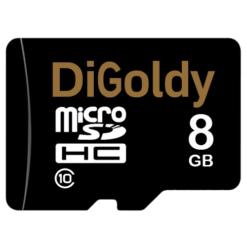 Карта памяти 8Gb microSDHC Digoldy Class 10 + адаптер