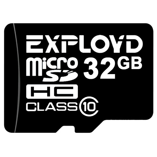 

Карта памяти 32Gb microSDHC EXPLOYD Class 10, EX0032GCSDHC10-W/A-AD