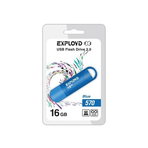 

Флешка 16Gb USB 2.0 EXPLOYD 570, синий (EX-16GB-570-Blue), 570