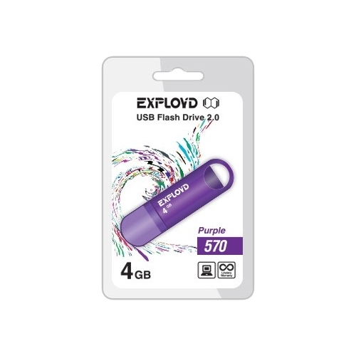 

Флешка 4Gb USB 2.0 EXPLOYD 570, пурпурный (EX-4GB-570-Purple), 570