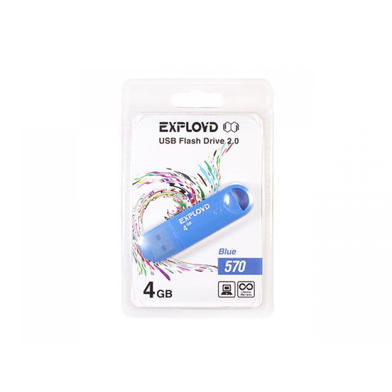 

Флешка 4Gb USB 2.0 EXPLOYD 570, синий (EX-4GB-570-Blue), 570