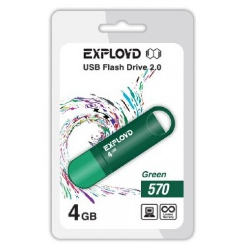 

Флешка 4Gb USB 2.0 EXPLOYD 570, зеленый (EX-4GB-570-Green), 570