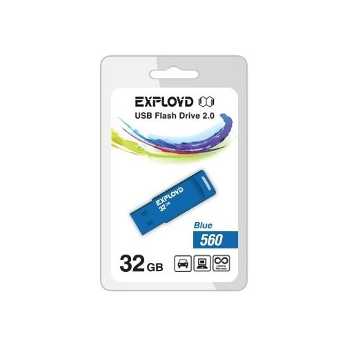 

Флешка 32Gb USB 2.0 EXPLOYD 560, синий (EX-32GB-560-Blue), 560