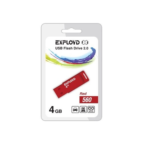 

Флешка 4Gb USB 2.0 EXPLOYD 560, красный (EX-4GB-560-Red), 560