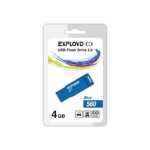 

Флешка 4Gb USB 2.0 EXPLOYD 560, синий (EX-4GB-560-Blue), 560