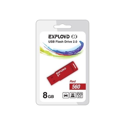 

Флешка 8Gb USB 2.0 EXPLOYD 560, красный (EX-8GB-560-Red), 560