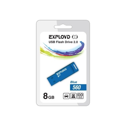 

Флешка 8Gb USB 2.0 EXPLOYD 560, синий (EX-8GB-560-Blue), 560