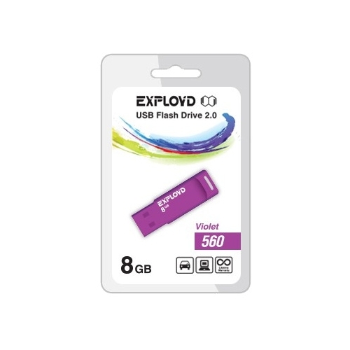 

Флешка 8Gb USB 2.0 EXPLOYD 560, фиолетовый (EX-8GB-560-Violet), 560