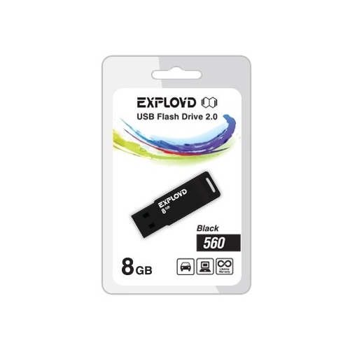 

Флешка 8Gb USB 2.0 EXPLOYD 560, черный (EX-8GB-560-Black), 560