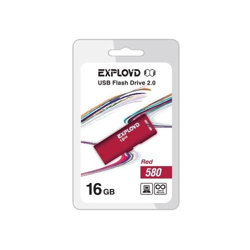 

Флешка 16Gb USB 2.0 EXPLOYD 580, красный (EX-16GB-580-Red), 580