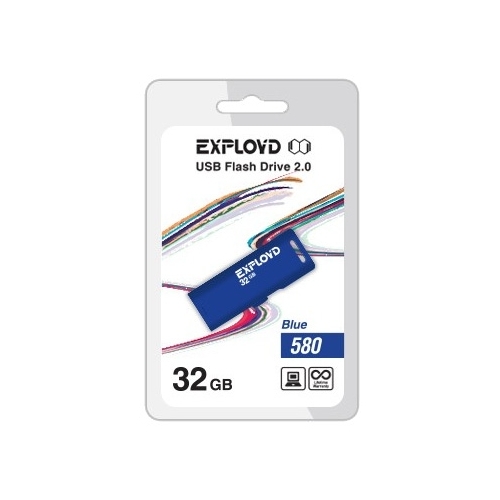 

Флешка 32Gb USB 2.0 EXPLOYD 580, синий (EX-32GB-580-Blue), 580