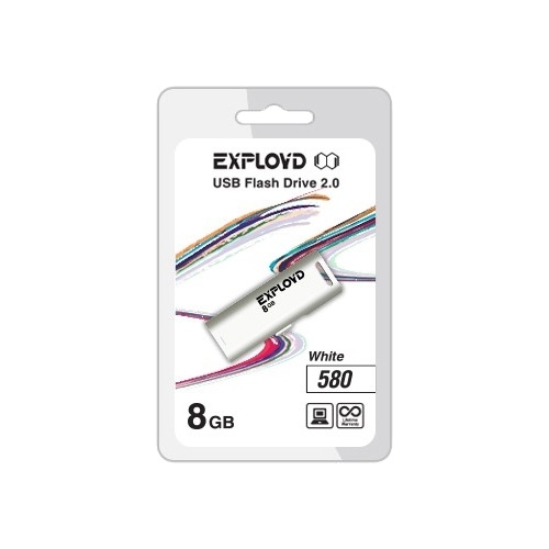 

Флешка 8Gb USB 2.0 EXPLOYD 580, белый (EX-8GB-580-White), 580