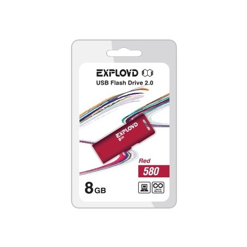 

Флешка 8Gb USB 2.0 EXPLOYD 580, красный (EX-8GB-580-Red), 580