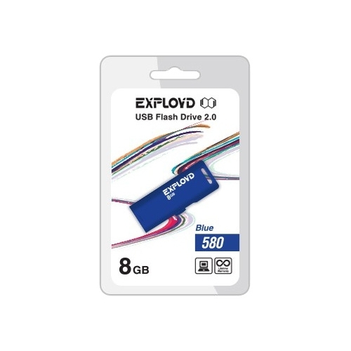 

Флешка 8Gb USB 2.0 EXPLOYD 580, синий (EX-8GB-580-Blue), 580