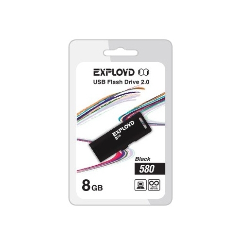 

Флешка 8Gb USB 2.0 EXPLOYD 580, черный (EX-8GB-580-Black), 580