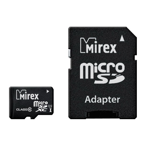 

Карта памяти 128Gb microSDXC Mirex Class 10 UHS-I U1 + адаптер, 13613-AD10S128