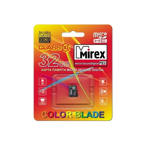 Карта памяти 32Gb microSDHC Mirex Class 10 34500₽