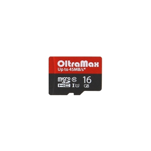 

Карта памяти 16Gb microSDHC OltraMax Elite Class 10 UHS-I + адаптер (OM016GCSDHC10UHS-1-ElU1), OM016GCSDHC10UHS-1-ElU1