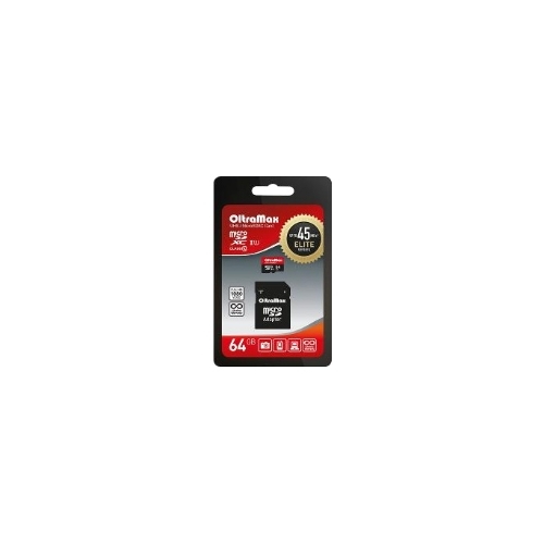 

Карта памяти 64Gb microSDXC OltraMax Elite Class 10 UHS-I U1 + адаптер, OM064GCSDHC10UHS-1-ElU1