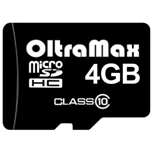 

Карта памяти 4Gb microSDHC OltraMax Class 10, OM004GCSDHC10-W/A-AD